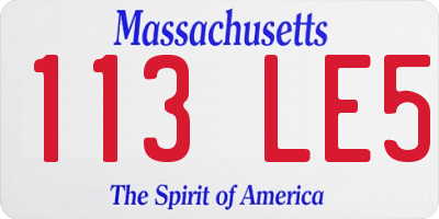 MA license plate 113LE5