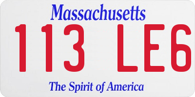 MA license plate 113LE6