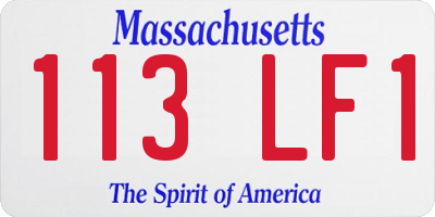 MA license plate 113LF1