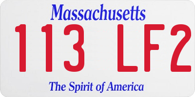 MA license plate 113LF2
