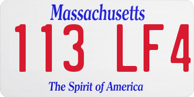 MA license plate 113LF4