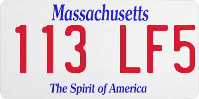 MA license plate 113LF5