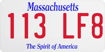 MA license plate 113LF8