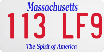 MA license plate 113LF9