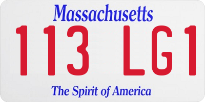 MA license plate 113LG1