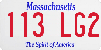 MA license plate 113LG2