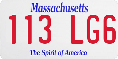 MA license plate 113LG6