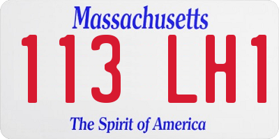 MA license plate 113LH1