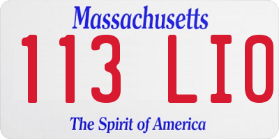 MA license plate 113LI0