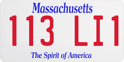 MA license plate 113LI1