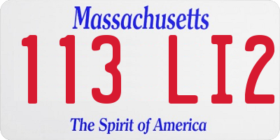 MA license plate 113LI2