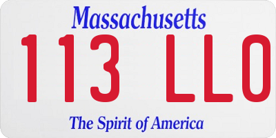 MA license plate 113LL0