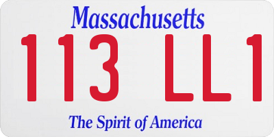MA license plate 113LL1
