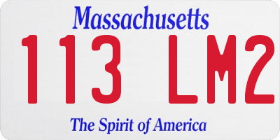 MA license plate 113LM2
