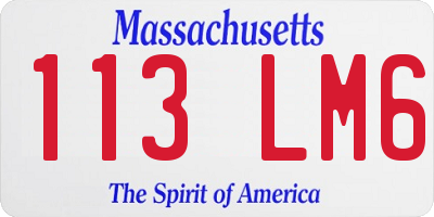 MA license plate 113LM6