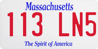 MA license plate 113LN5