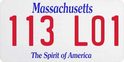MA license plate 113LO1