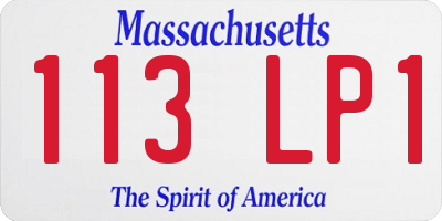 MA license plate 113LP1