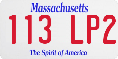 MA license plate 113LP2