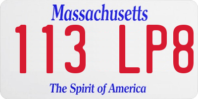 MA license plate 113LP8