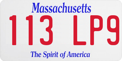 MA license plate 113LP9