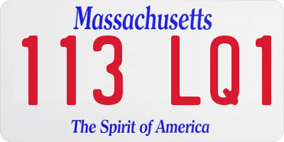 MA license plate 113LQ1
