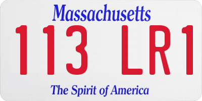 MA license plate 113LR1