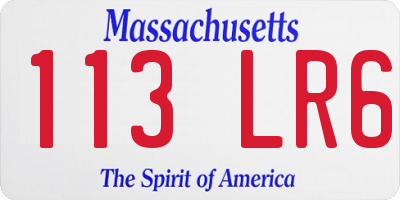 MA license plate 113LR6