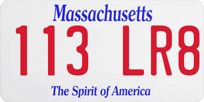 MA license plate 113LR8