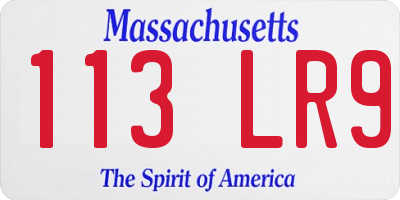 MA license plate 113LR9