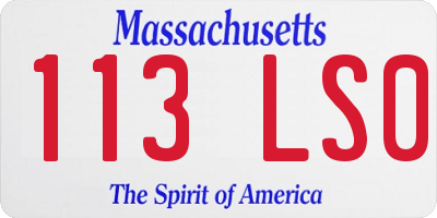 MA license plate 113LS0