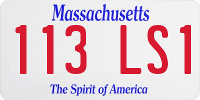 MA license plate 113LS1