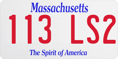 MA license plate 113LS2
