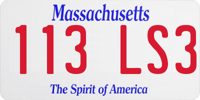 MA license plate 113LS3