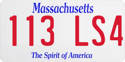 MA license plate 113LS4