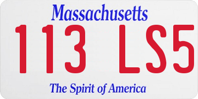 MA license plate 113LS5