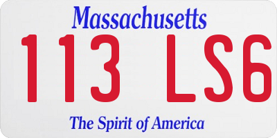 MA license plate 113LS6