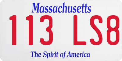 MA license plate 113LS8