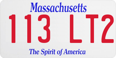 MA license plate 113LT2