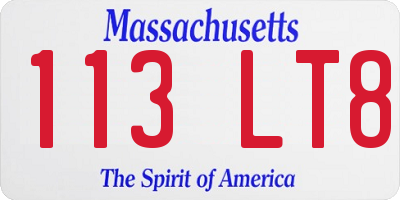 MA license plate 113LT8