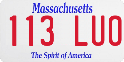MA license plate 113LU0