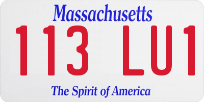 MA license plate 113LU1