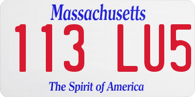MA license plate 113LU5