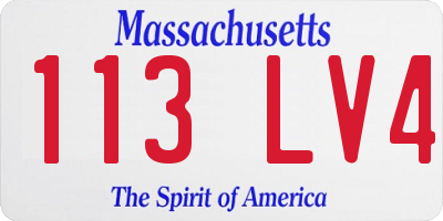 MA license plate 113LV4