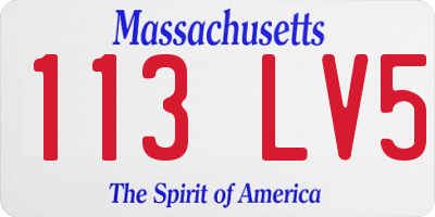 MA license plate 113LV5