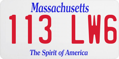 MA license plate 113LW6