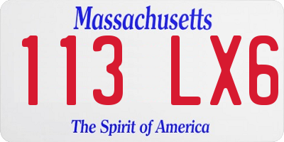 MA license plate 113LX6