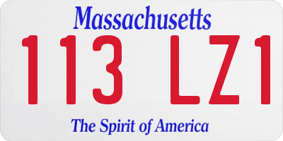 MA license plate 113LZ1