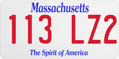 MA license plate 113LZ2