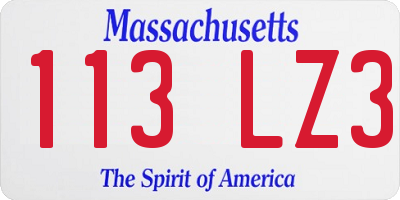 MA license plate 113LZ3